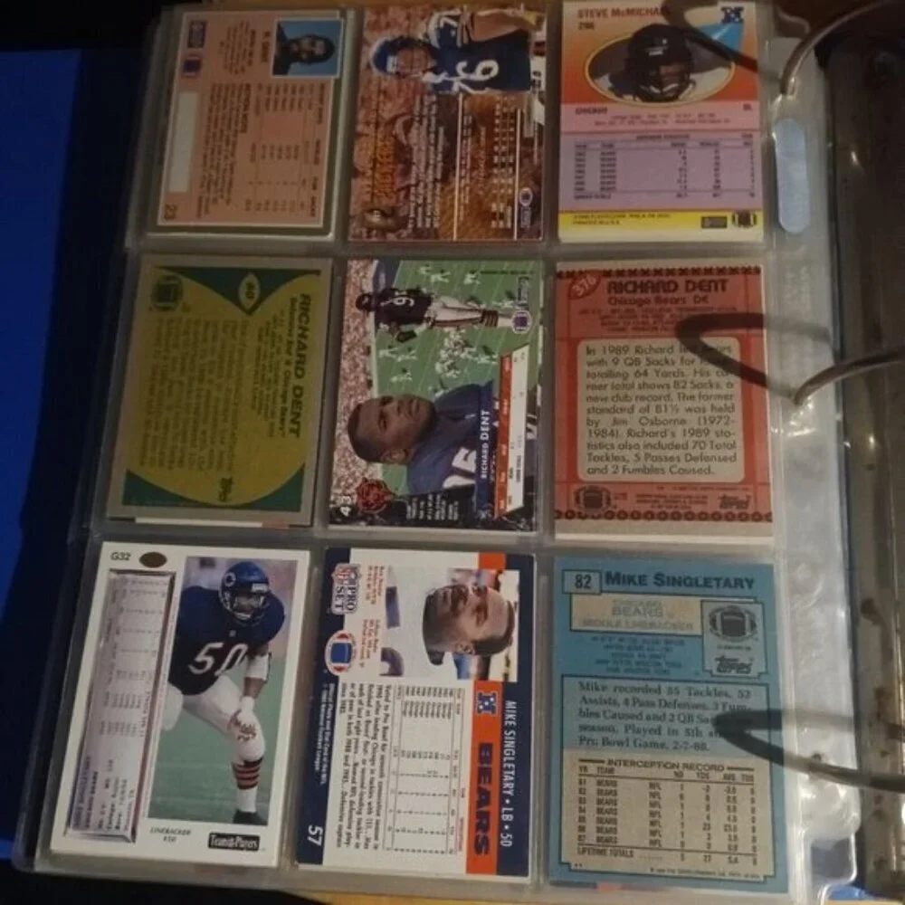 Richard Dent  Steve McMichael Mike Singletary 9 Card Lot  Chicago Bears